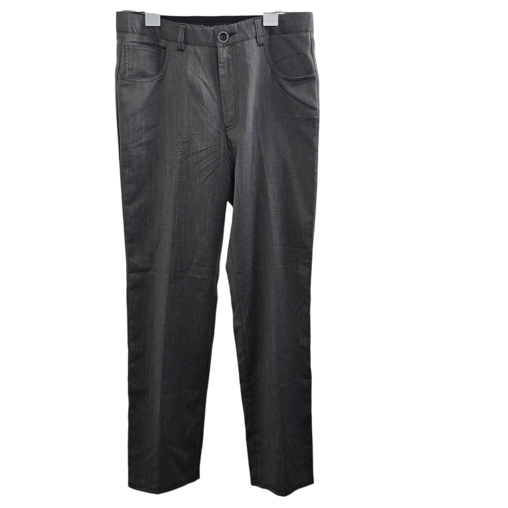 TravisMathew Clark Pant Mens 34 Dark Grey Textured Performance Golf Trouser NWT